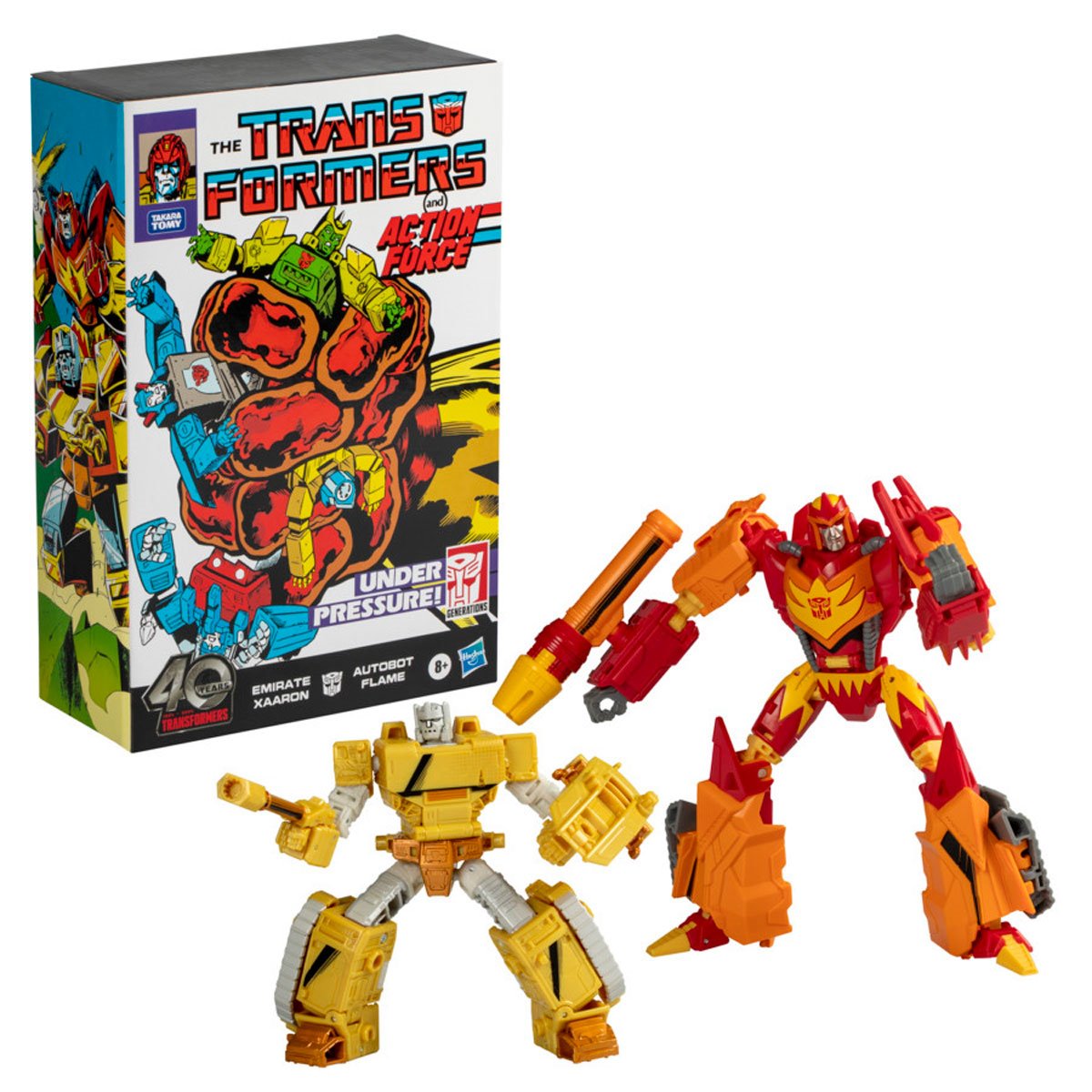 Transformers Generations 40th Anniversary Comic Edition Autobot Flame & Emirate Xaaron Action Figures