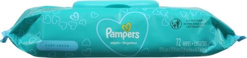 Pampers Baby Clean Wipes, Baby Fresh Scented, 1 Flip-Top Pack (72 Wipes Total) (Pack of 4)