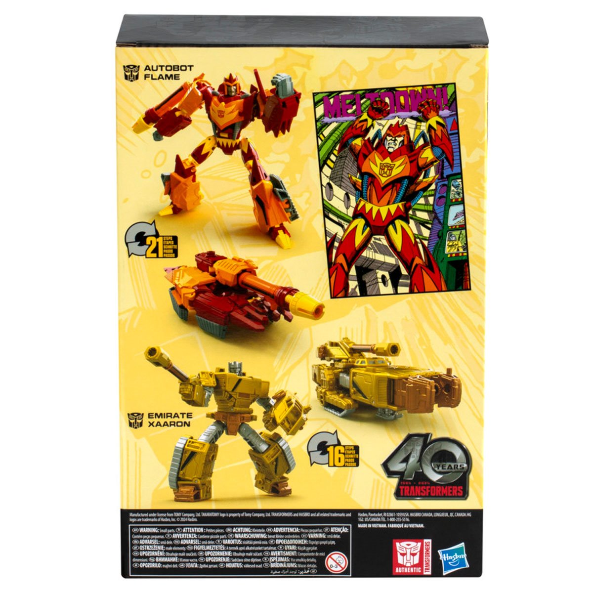 Transformers Generations 40th Anniversary Comic Edition Autobot Flame & Emirate Xaaron Action Figures