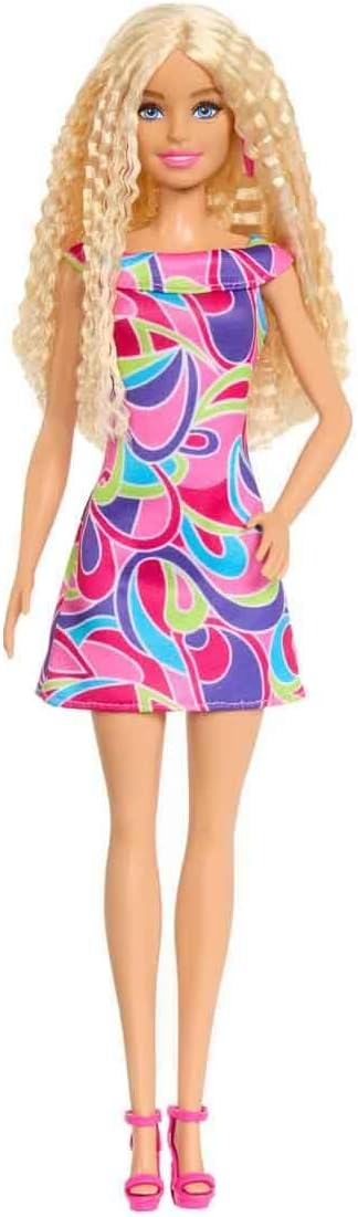 Barbie Fashionistas Doll #223 with Blonde Wavy Hair, Totally Hair-Inspired Dress & Accessories, 65th Anniversary Collectible Fashion Doll