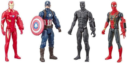 Marvel Avengers Endgame Titan Hero Series 12" Action Figures Captain America, Iron Spider, Black Panther, and Iron Man (4 Action Figures)