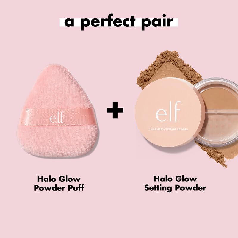 e.l.f. Halo Glow Powder Puff, Soft, Reusable Powder Puff For Applying Loose Or Pressed Powders, Easily Conforms To The Face, Vegan & Cruelty-free