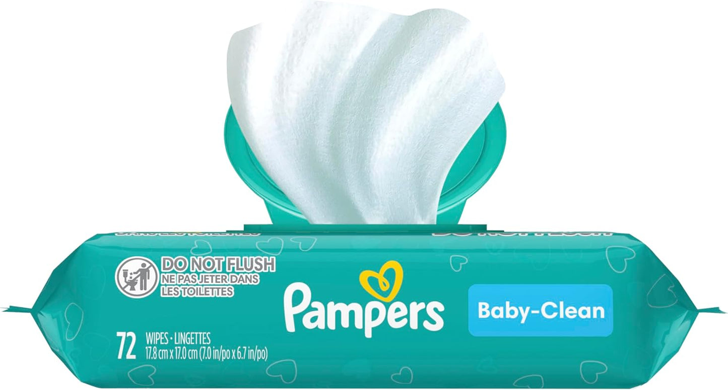 Pampers Baby Clean Wipes, Baby Fresh Scented, 1 Flip-Top Pack (72 Wipes Total) (Pack of 4)