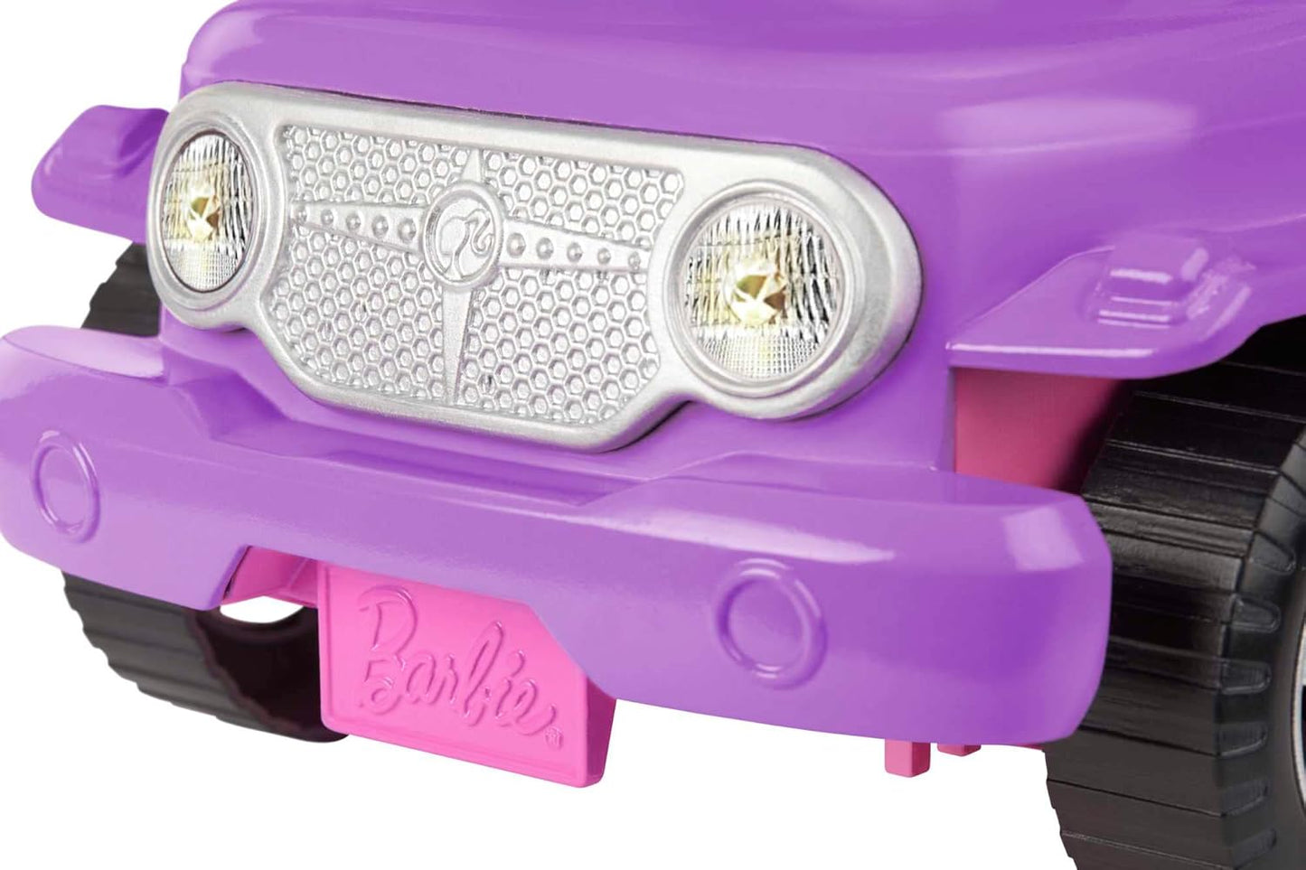 Barbie Toy Car, Doll-Sized SUV, Purple Off-Road Vehicle with 2 Pink Seats & Treaded, Rolling Wheels