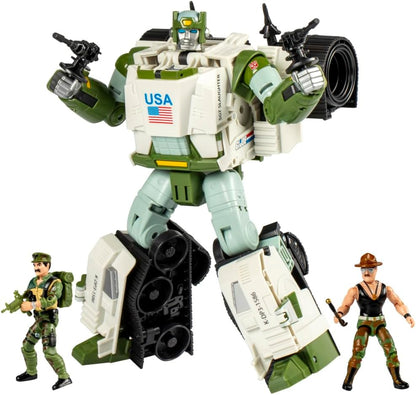 Transformers Collaborative G.I. Joe x Autobot Kup Triple T 9-Inch Action Figure, O-Ring 3.75-inch SGT Slaughter & Leatherneck Action Figures 8+