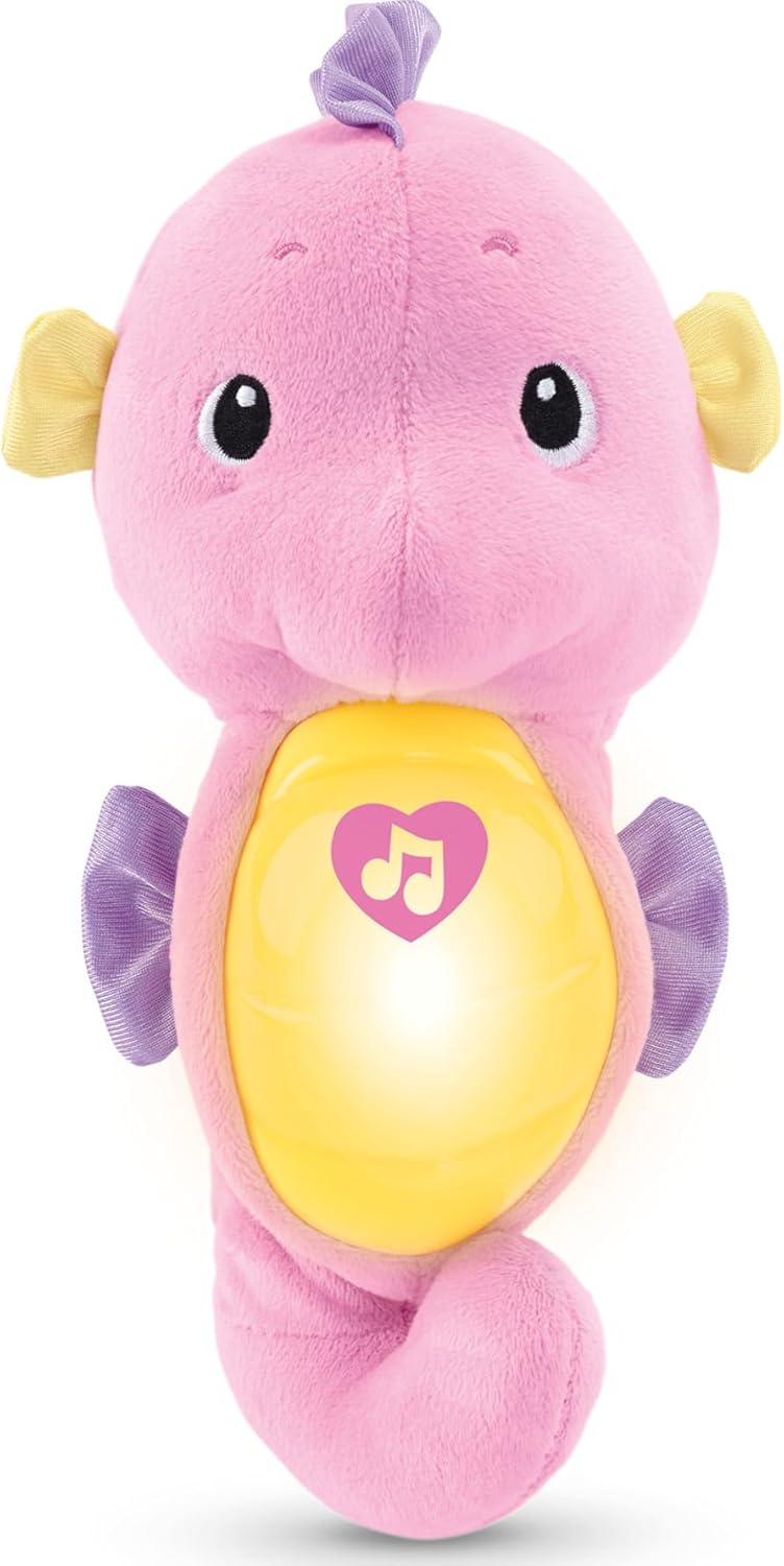 Fisher-Price Musical Baby Toy, Soothe & Glow Seahorse, Plush Sound Machine with Lights & Volume Control for Newborns