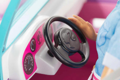 Barbie Toy Car, Doll-Sized SUV, Purple Off-Road Vehicle with 2 Pink Seats & Treaded, Rolling Wheels