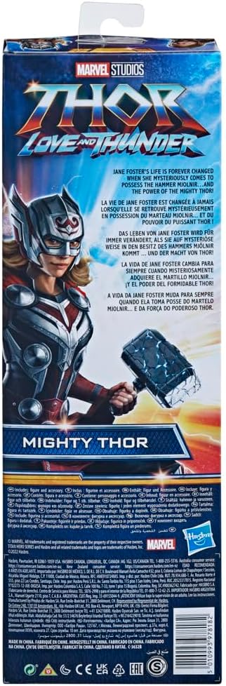 Marvel Avengers Titan Hero Series Mighty Thor Toy, 12-Inch-Scale Thor: Love and Thunder Figure with Accessory, Toys for Kids Ages 4 and Up