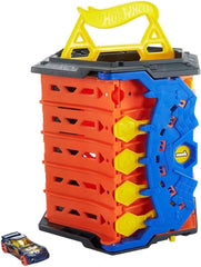 Hot Wheels Roll Out Raceway Track Set - Portable 5-Lane Race Track & Storage for Cars
