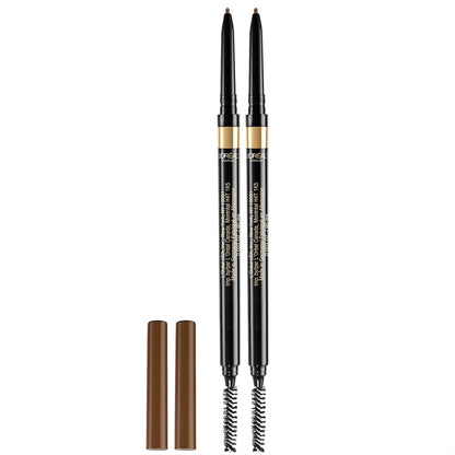 L'Oreal Paris Makeup Brow Stylist Definer Waterproof Eyebrow Pencil, Ultra-Fine Mechanical Pencil, Draws Tiny Brow Hairs and Fills in Sparse Areas and Gaps, Light Brunette, 0.003 Ounce (Pack of 2)