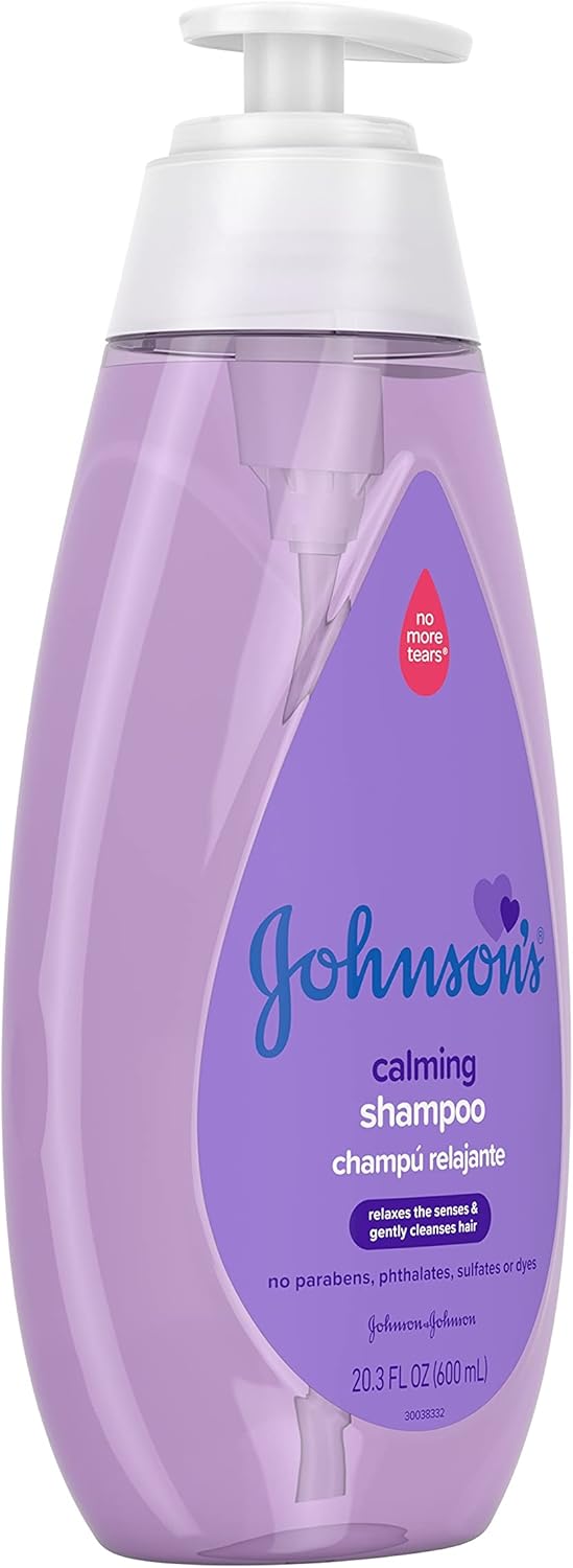 Johnson's Baby Calming Baby Shampoo with Soothing NaturalCalm Scent, Hypoallergenic & Tear-Free Baby Hair Shampoo, Free of Parabens, Phthalates, Sulfates & Dyes, 20.3 fl. oz