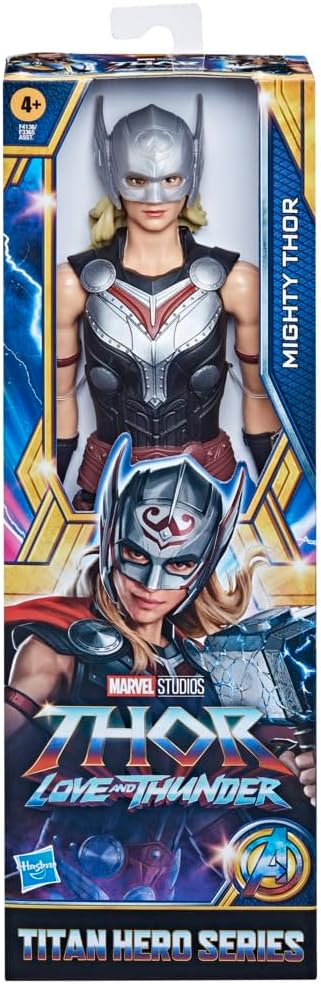 Marvel Avengers Titan Hero Series Mighty Thor Toy, 12-Inch-Scale Thor: Love and Thunder Figure with Accessory, Toys for Kids Ages 4 and Up