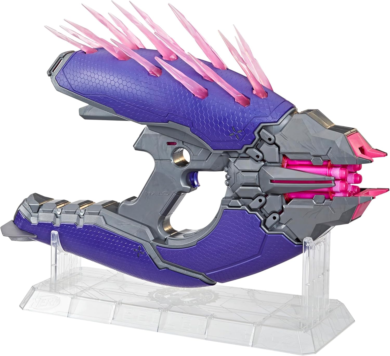 Nerf LMTD Halo Needler Dart-Firing Blaster, Light-Up Needles, 10-Dart Rotating Drum, 10 Elite Darts, Game Card with in-Game Content