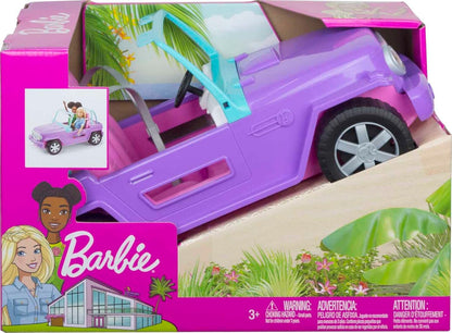 Barbie Toy Car, Doll-Sized SUV, Purple Off-Road Vehicle with 2 Pink Seats & Treaded, Rolling Wheels