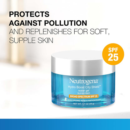 Neutrogena Hydro Boost Face Moisturizer with SPF 25, Oil-Free Water Gel Face Lotion 1.7 oz