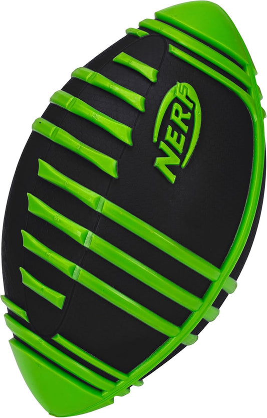 Nerf Weather Blitz Kids Foam Football - Youth Weatherproof Soft Foam Ball - Indoor + Outdoor Football for Kids - Small Junior Foam Football - 9" Inch Youth Sized Football - Green