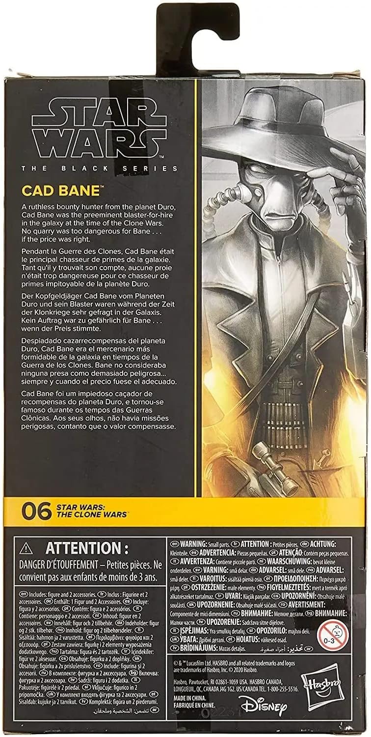 STAR WARS The Black Series Cad Bane Toy 6-Inch Scale The Clone Wars Collectible Action Figure, Toys for Kids Ages 4 and Up