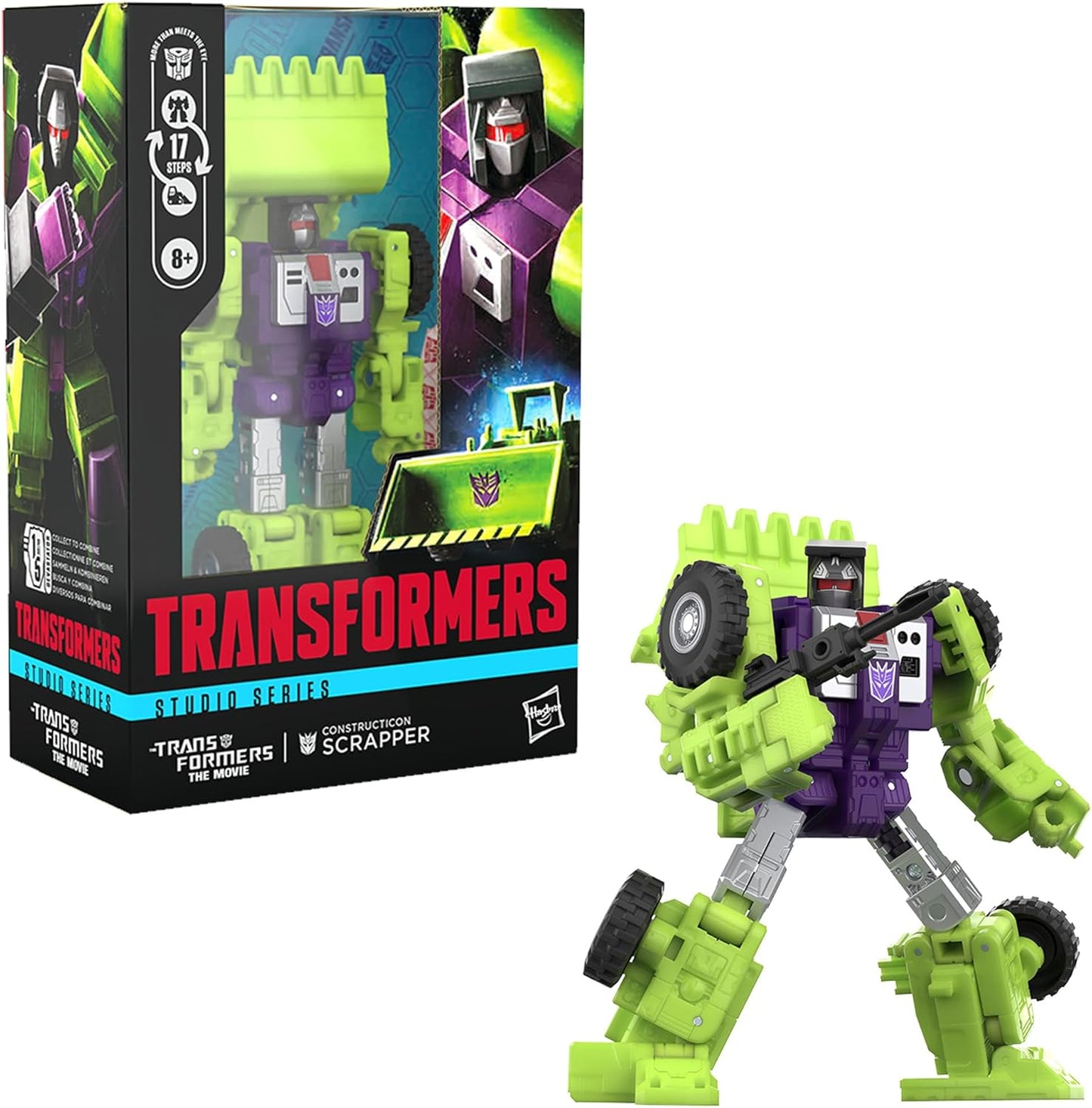 Transformers Toys Studio Series Voyager Class The Movie Constructicon Scrapper, 6.5-inch Converting Action Figure, Robot Toys, 8+