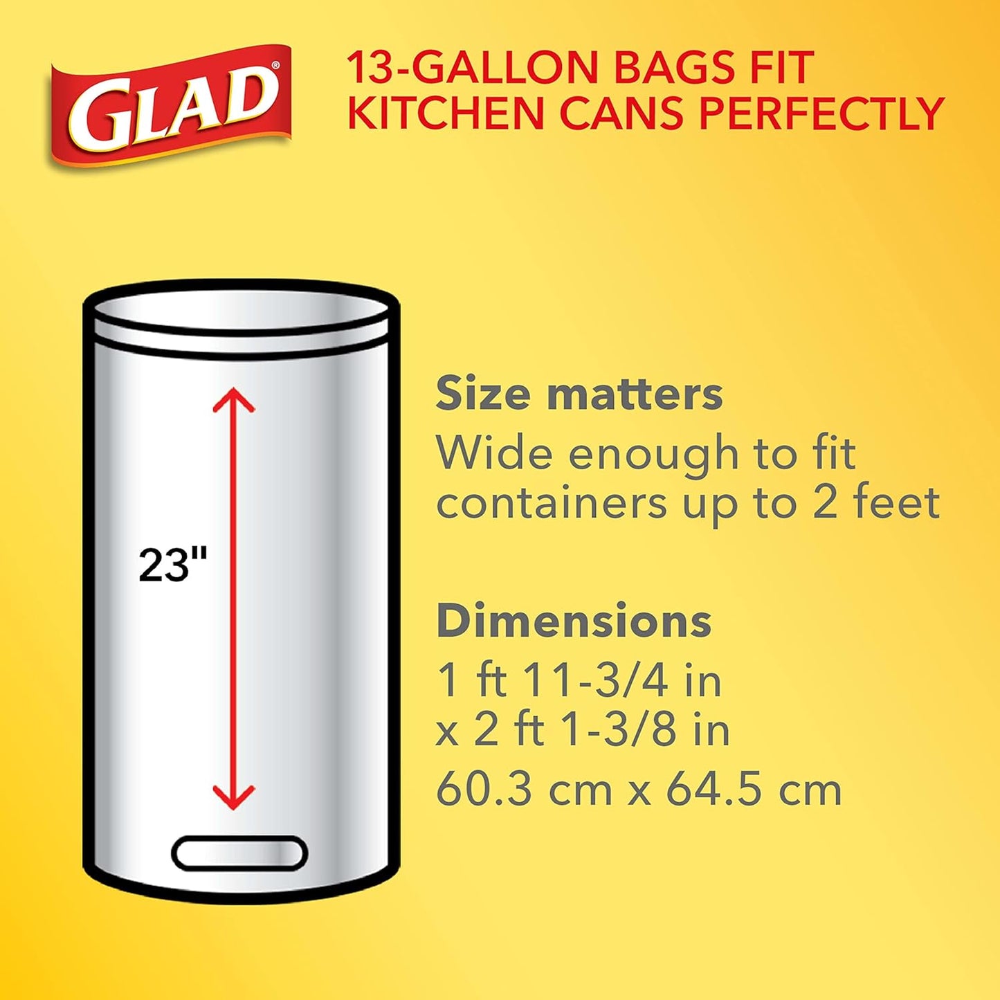 Glad ForceFlex Tall Kitchen Trash Bags, 13 Gallon, Gain Fresh Clean, 80 Count (Package May Vary)