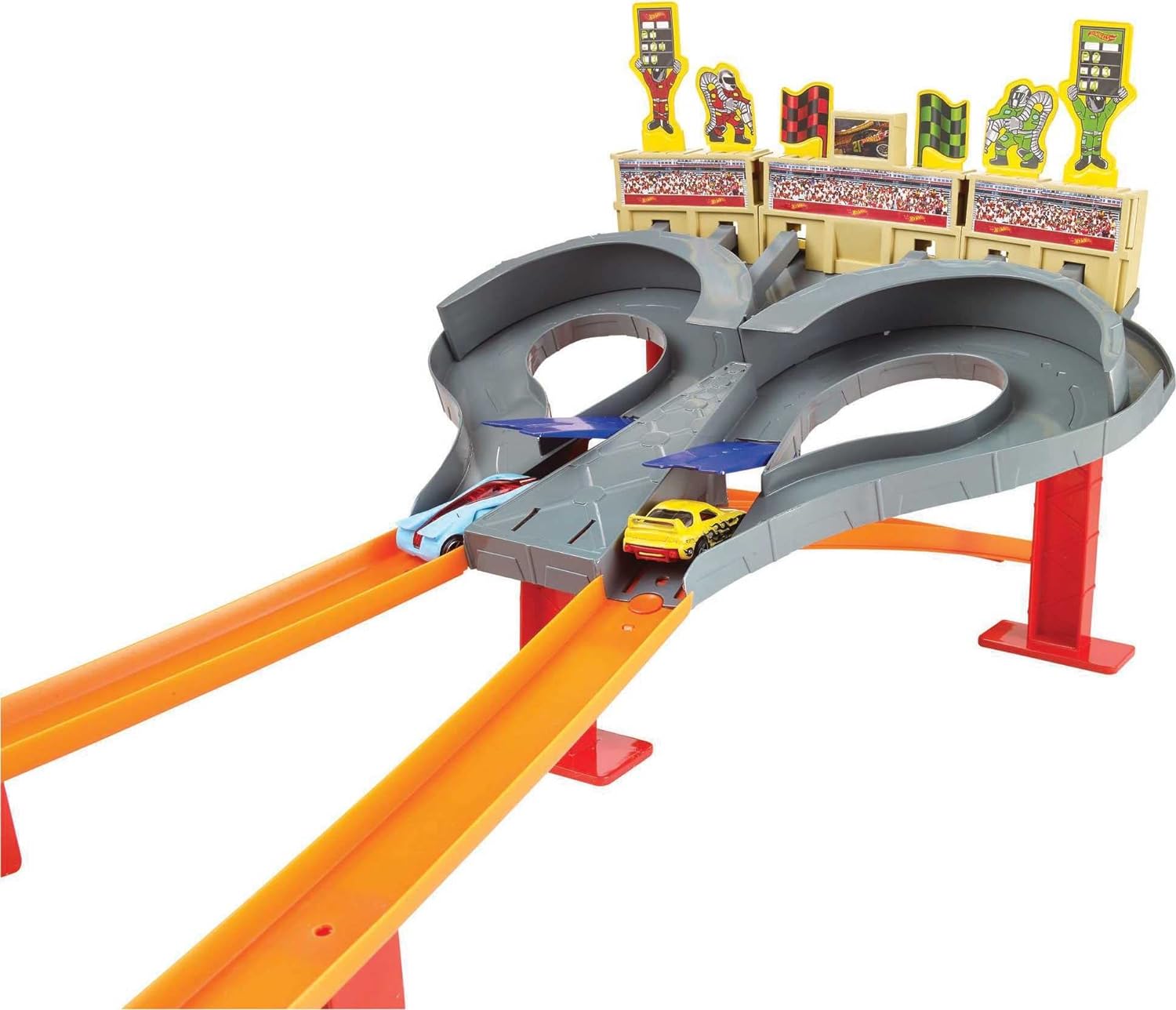 Hot Wheels Toy Car Track Set Super Speed Blastway Playset, Dual-Track Racing for 1 or 2 Players, Includes 1:64 Scale Car