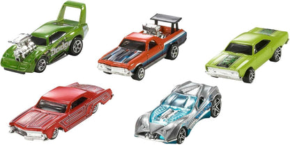 Hot Wheels Toy Cars & Trucks 10-Pack, Set of 10 1:64 Scale Vehicles, Includes Race Cars, Semi, Rescue or Construction Trucks (Styles May Vary)