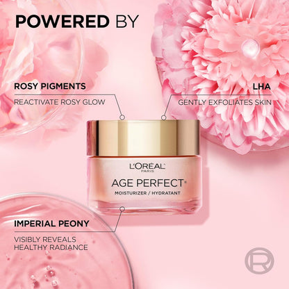 L'Oreal Paris Age Perfect Rosy Tone Anti-Aging Face Moisturizer, Renew & Revive Healthy Tone, 1.7 oz