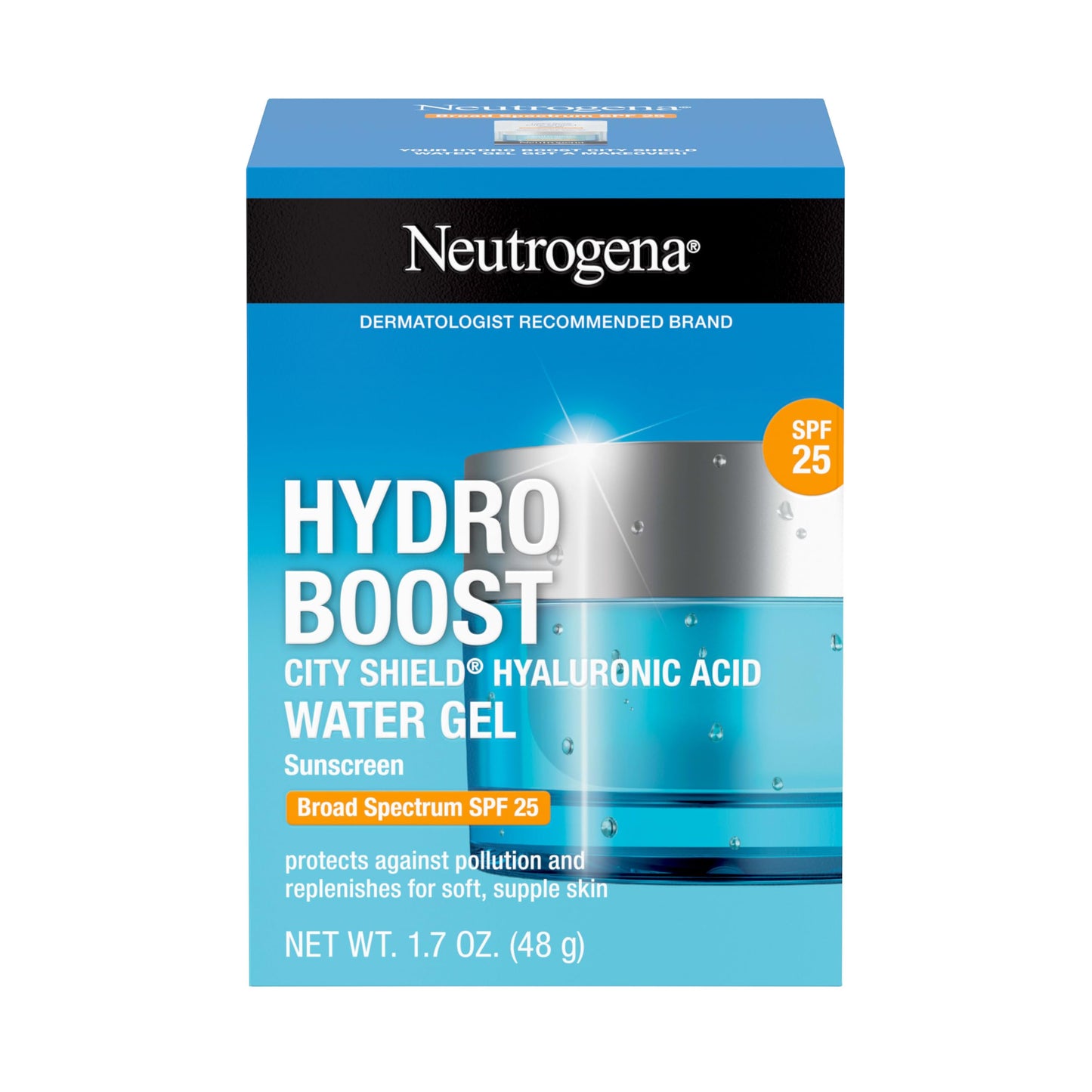 Neutrogena Hydro Boost Face Moisturizer with SPF 25, Oil-Free Water Gel Face Lotion 1.7 oz