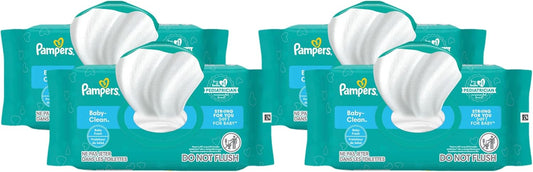 Pampers Baby Clean Wipes, Baby Fresh Scented, 1 Flip-Top Pack (72 Wipes Total) (Pack of 4)