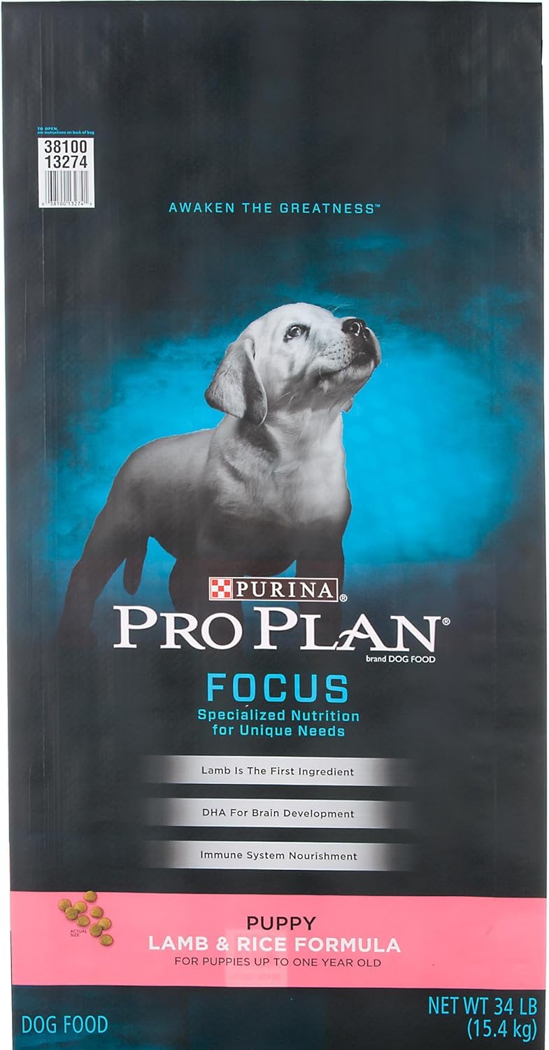 Purina Pro Plan High Protein Puppy Food DHA Lamb & Rice Formula - 34 lb. Bag