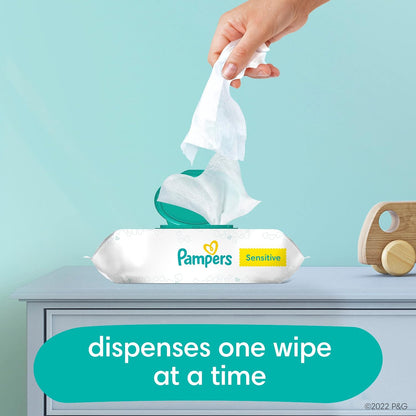 Pampers Baby Wipes Sensitive Perfume Free 1X Pop-Top Pack 56 Count