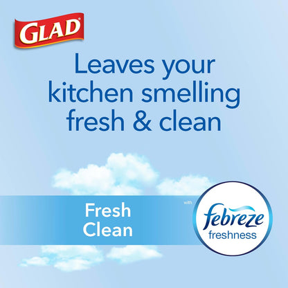 Glad ForceFlex Tall Kitchen Trash Bags, 13 Gallon, Gain Fresh Clean, 80 Count (Package May Vary)