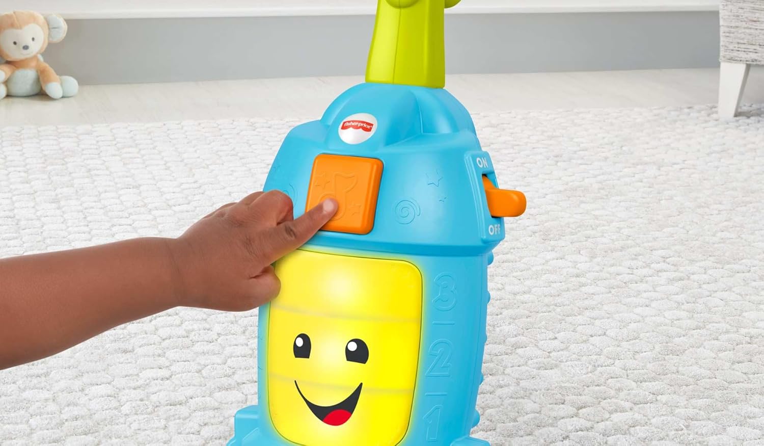 Fisher-Price Toddler Toy Laugh & Learn Light-Up Learning Vacuum Musical Push Along for Pretend Play Infants Ages 1+ Years