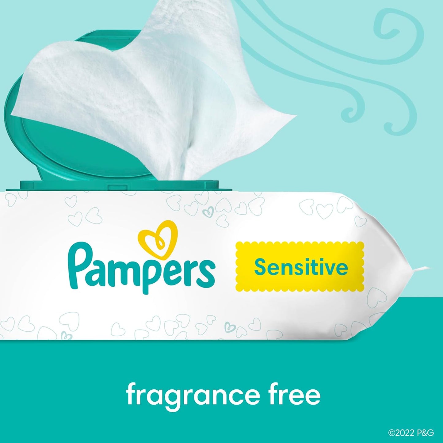 Pampers Baby Wipes Sensitive Perfume Free 1X Pop-Top Pack 56 Count