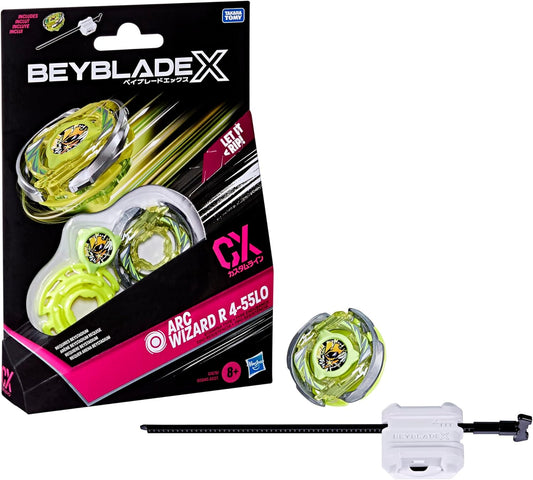 Beyblade X Arc Wizard R 4-55LO CX Starter Pack Set, Stamina Type Top and Launcher