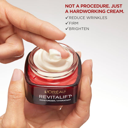 L'Oreal Paris Revitalift Triple Power Anti-Aging Face Moisturizer, Pro Retinol, Hyaluronic Acid & Vitamin C, Reduce Wrinkles, Fragrance Free 1.7 Oz