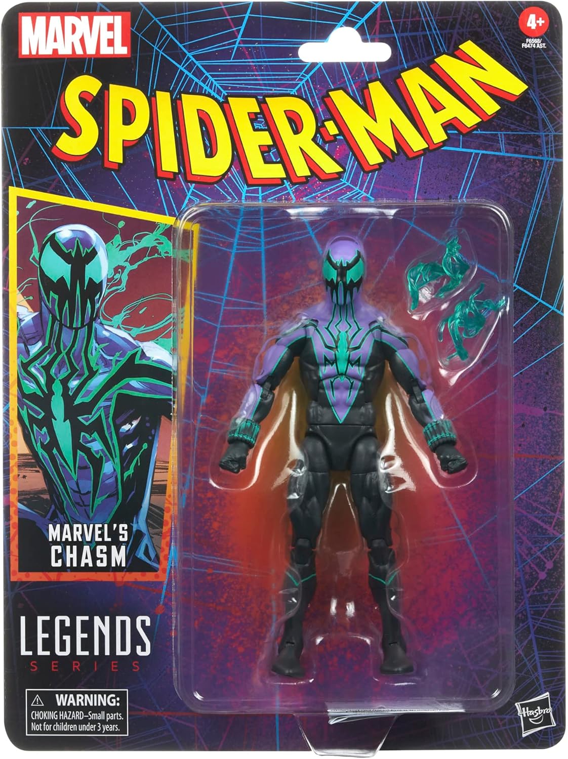 Marvel Legends Series Chasm, Spider-Man Collectible 6 Inch Action Figures, 2 Accessories