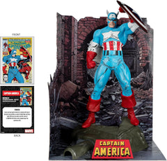 McFarlane Toys - Marvel Captain America 1:6th Scale Posed Figure with Scene & Comic