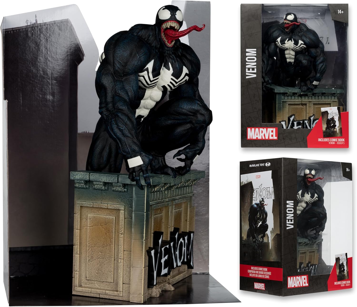 [Pre-Order] McFarlane Toys - Marvel Venom 1:6th Scale Collectible with Scene & Comic