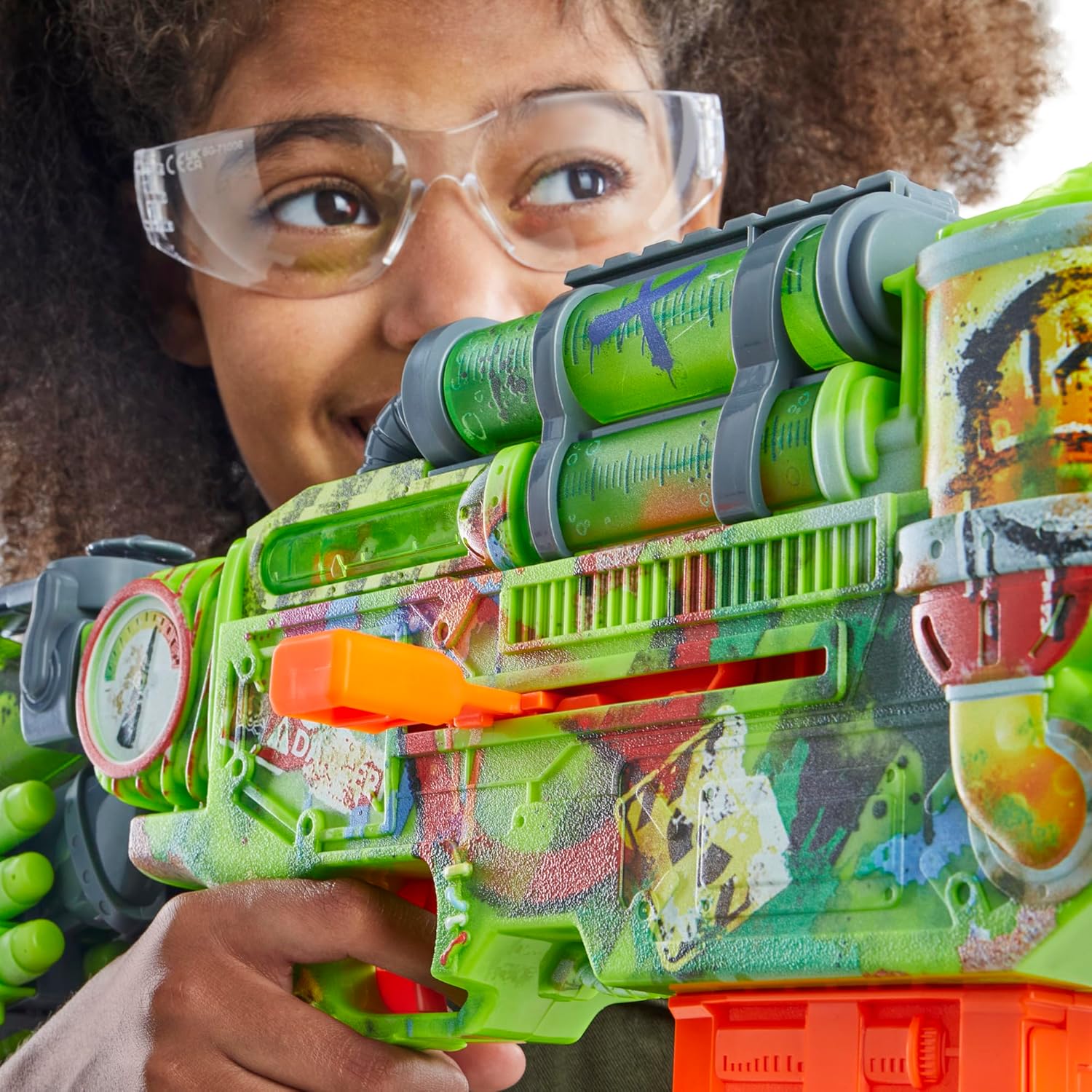 Nerf Zombie Corrupter Dart Blaster, 22 Nerf Elite Darts, 18 Dart Clip, Dart Storage, Bolt Action, Outdoor Games, Ages 8+