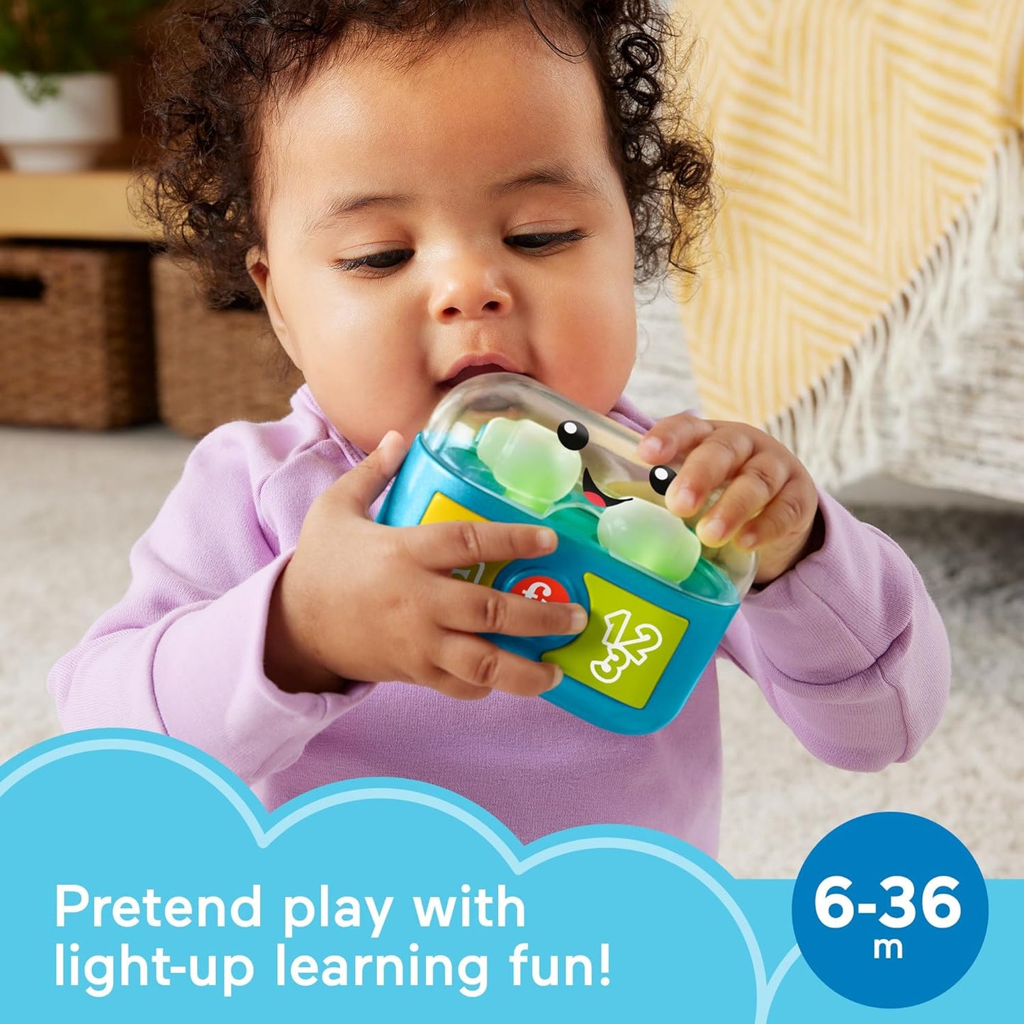 Fisher-Price Baby & Toddler Toy Laugh & Learn Play Along Ear Buds with Music Lights & Fine Motor Activities for Infants Ages 6+ Months