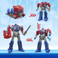 Transformers One Movie Power Flip Optimus Prime (Orion Pax) Converting Action Figure, 4 Modes, 10-inch Interactive Electronic Toy, Lights & Sounds, 6+