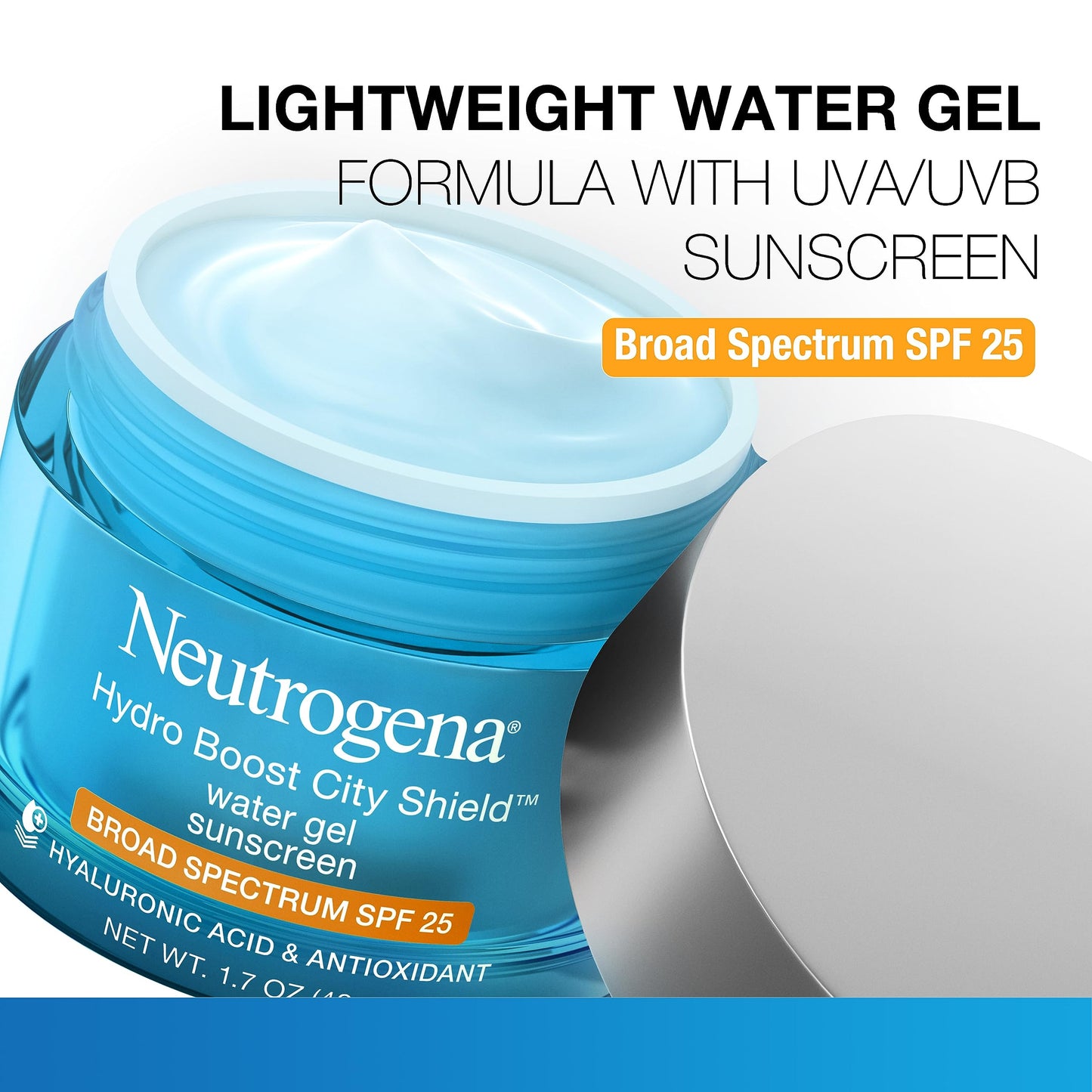 Neutrogena Hydro Boost Face Moisturizer with SPF 25, Oil-Free Water Gel Face Lotion 1.7 oz