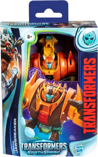 Transformers EarthSpark Deluxe Class Terran Jawbreaker 5-Inch Robot Action Figure, Converts in 16 Steps, Interactive Toys for Boys & Girls 6 and Up