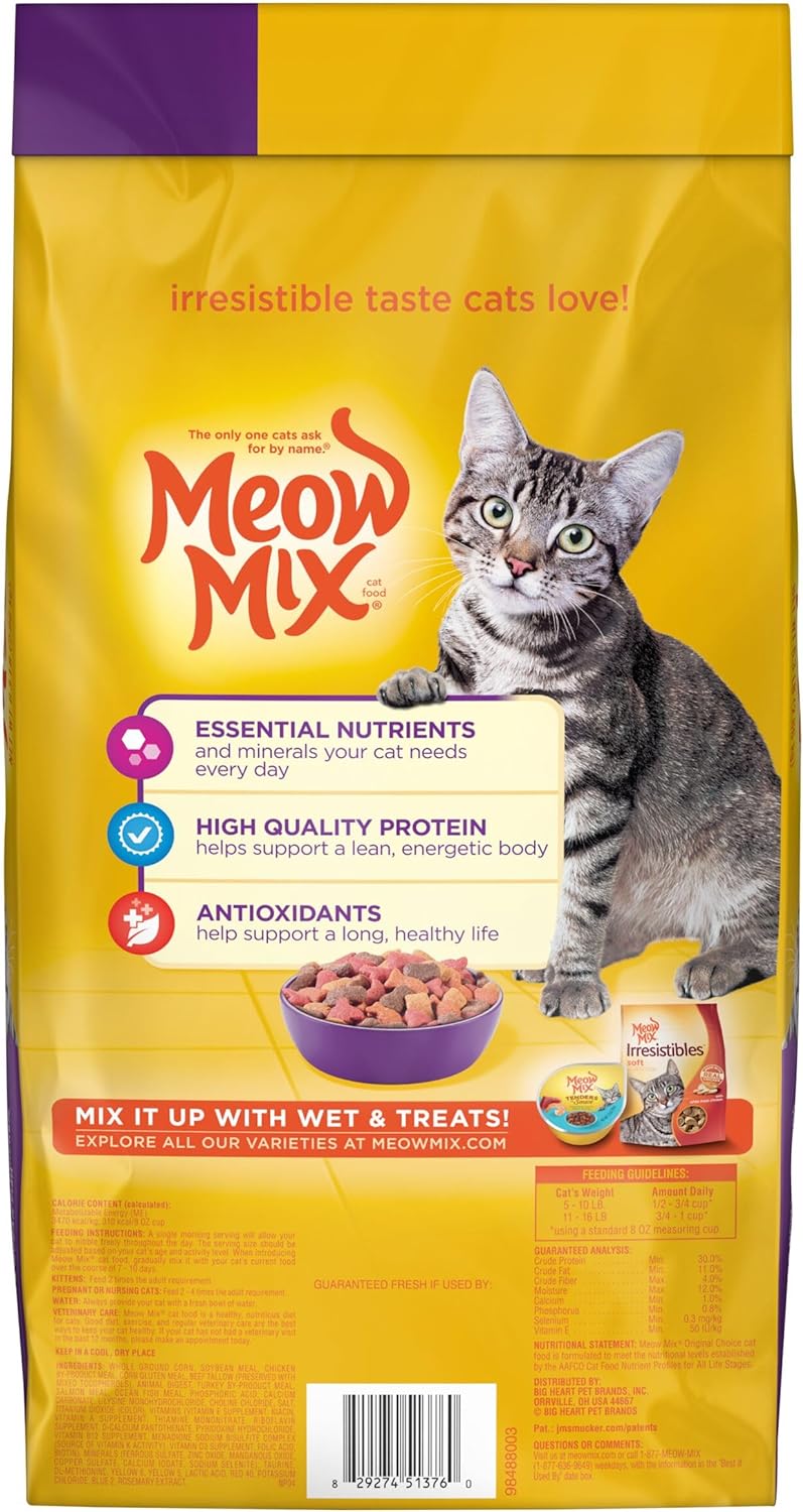 Meow Mix Original Cat Food, 6.3 Pound, Complete & Balanced Nutrition