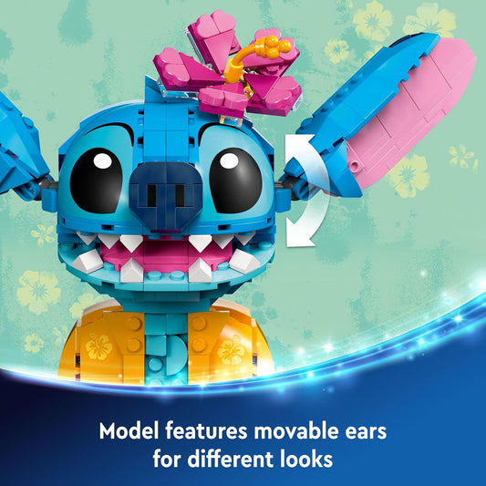 LEGO Disney Stitch Toy Building Kit, Buildable Figure with Ice Cream Cone