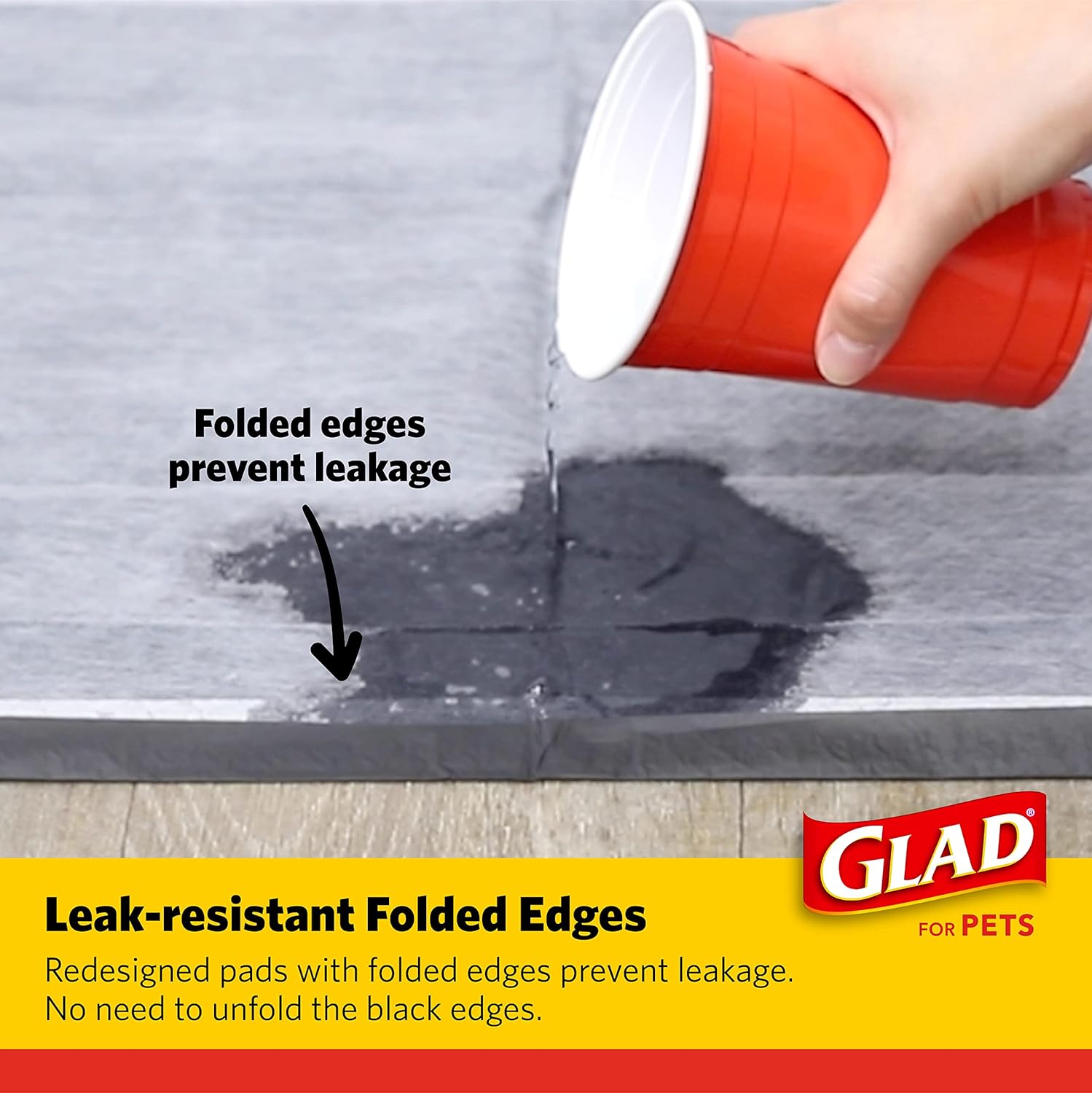 Glad for Pets Black Charcoal Puppy Pads - Super Absorbent Disposable Dog Pee Pads, Potty Training Pads, and Pet Supplies - Dog Pee Pads for Crate Training and Indoor Use 23" x 23" - 100 Count