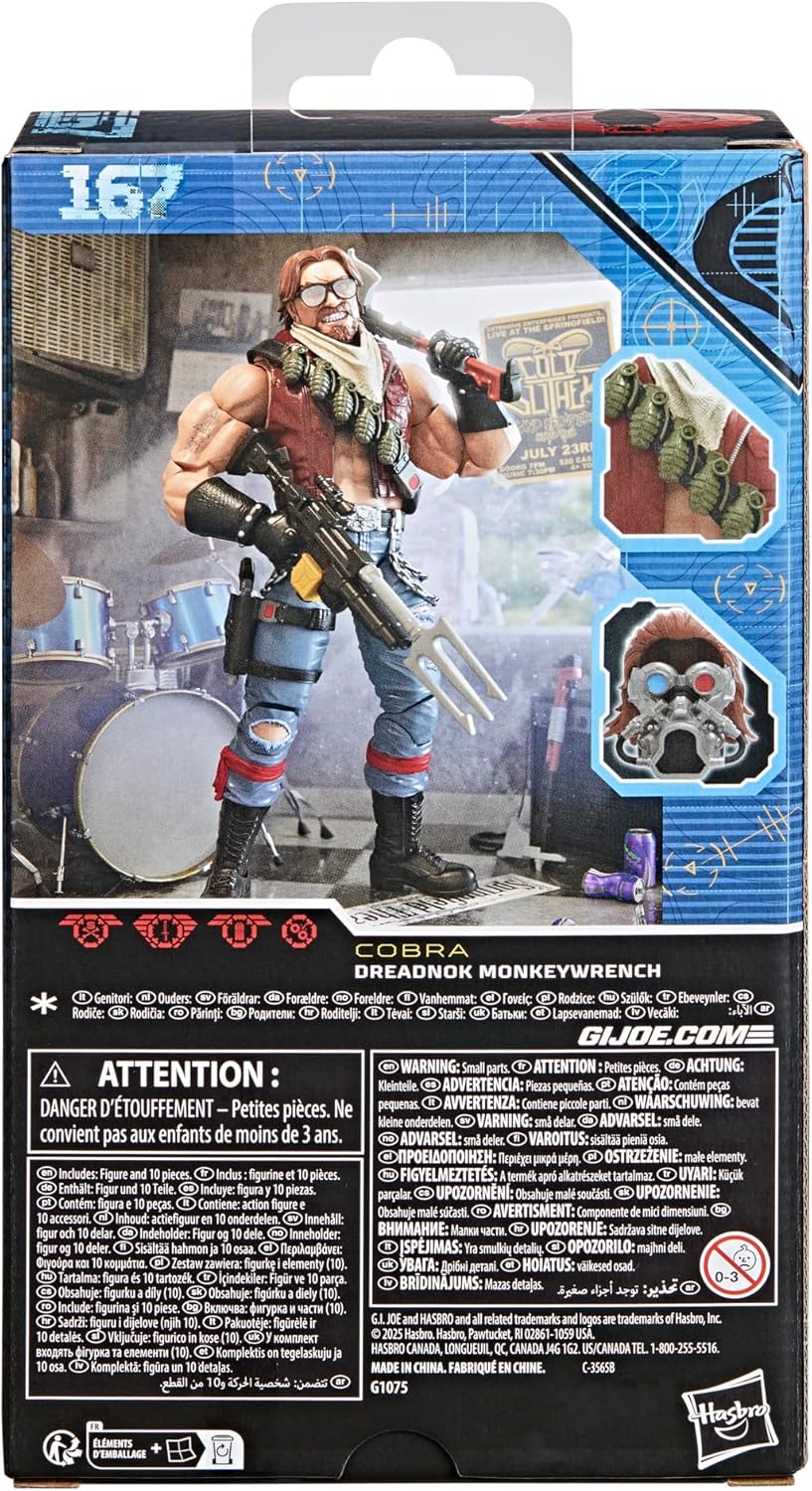 [Pre-Order] G.I. Joe Classified Series Dreadnok Monkeywrench, Collectible 6 Inch Action Figure with 10 Accessories