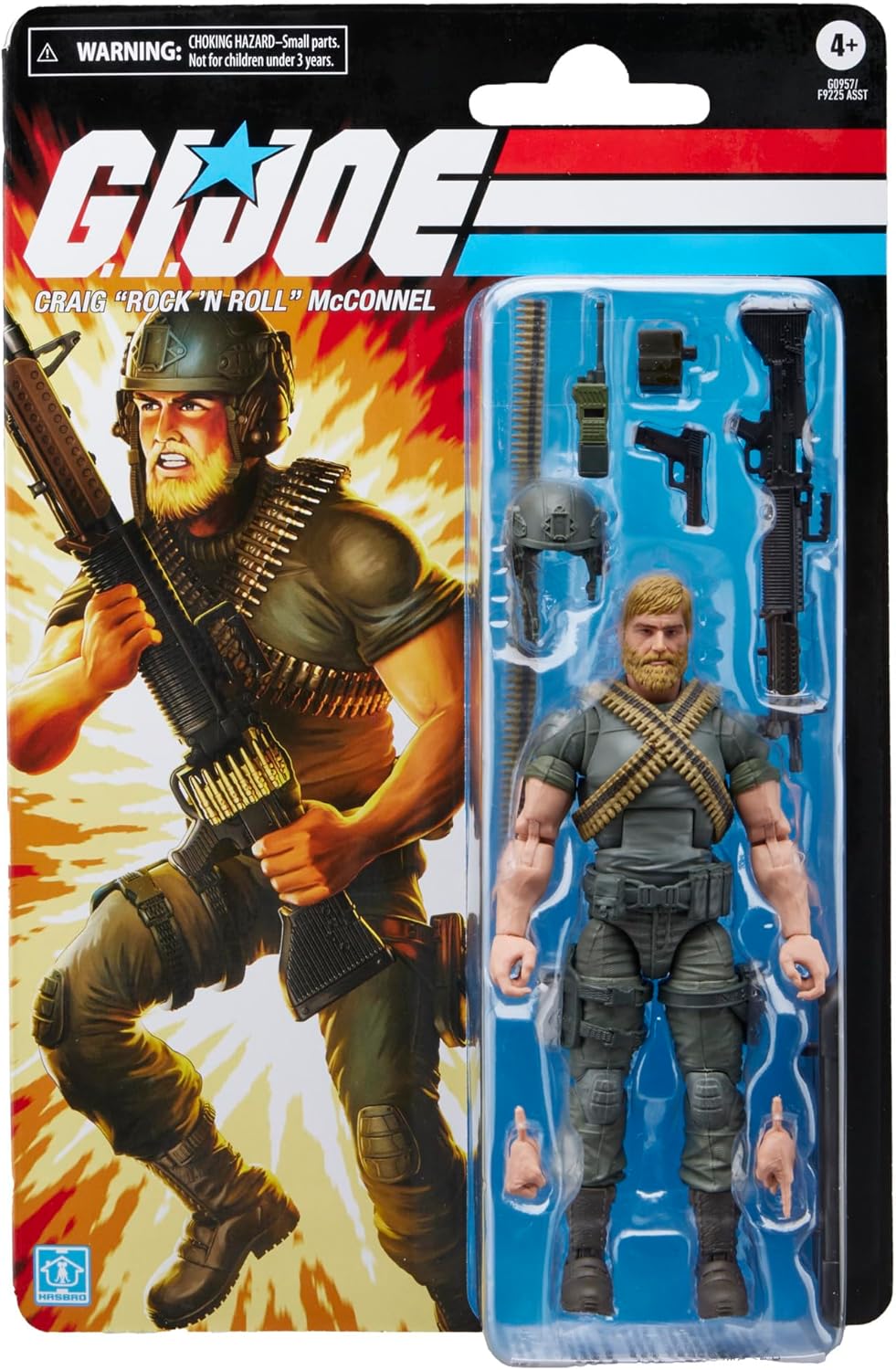 G.I. Joe Classified Series Retro Cardback Craig “Rock ’N Roll” McConnel, Collectible 6 Inch Action Figure with 9 Accessories
