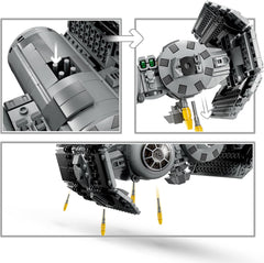 LEGO Star Wars TIE Bomber Model Building Kit Starfighter with Gonk Droid Figure, Darth Vader Minifigure and Lightsaber