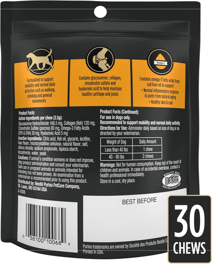 Purina Pro Plan Veterinary Joint Care Joint Supplement for Small Breed Dogs Hip and Joint Supplement - 30 Count (Pack of 1)